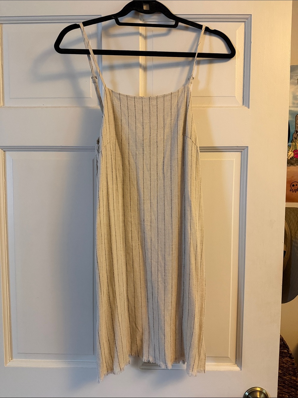 Rusty Beige Striped Midi Slip Dress